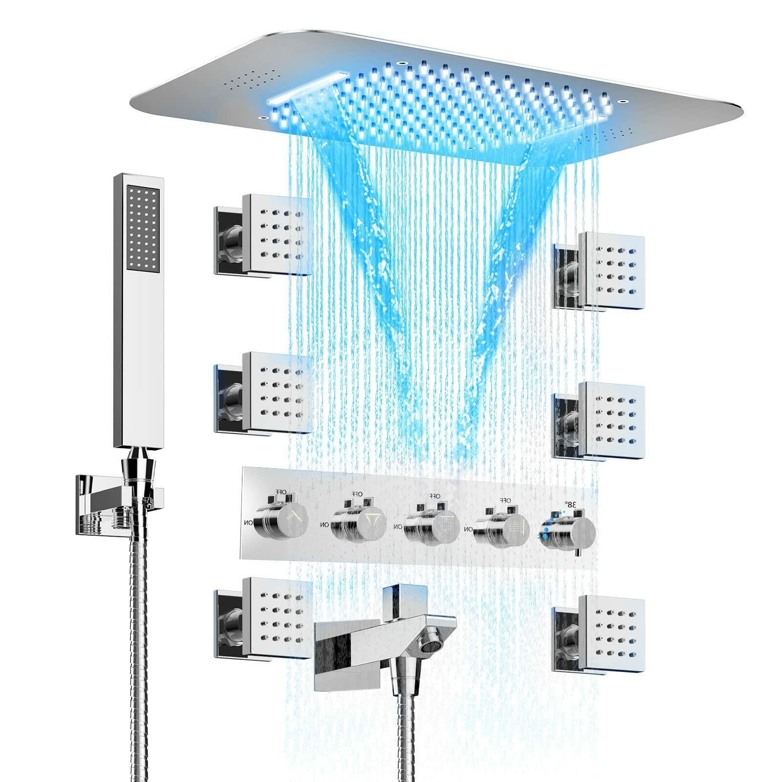 ILROOMH LED Rain Shower System