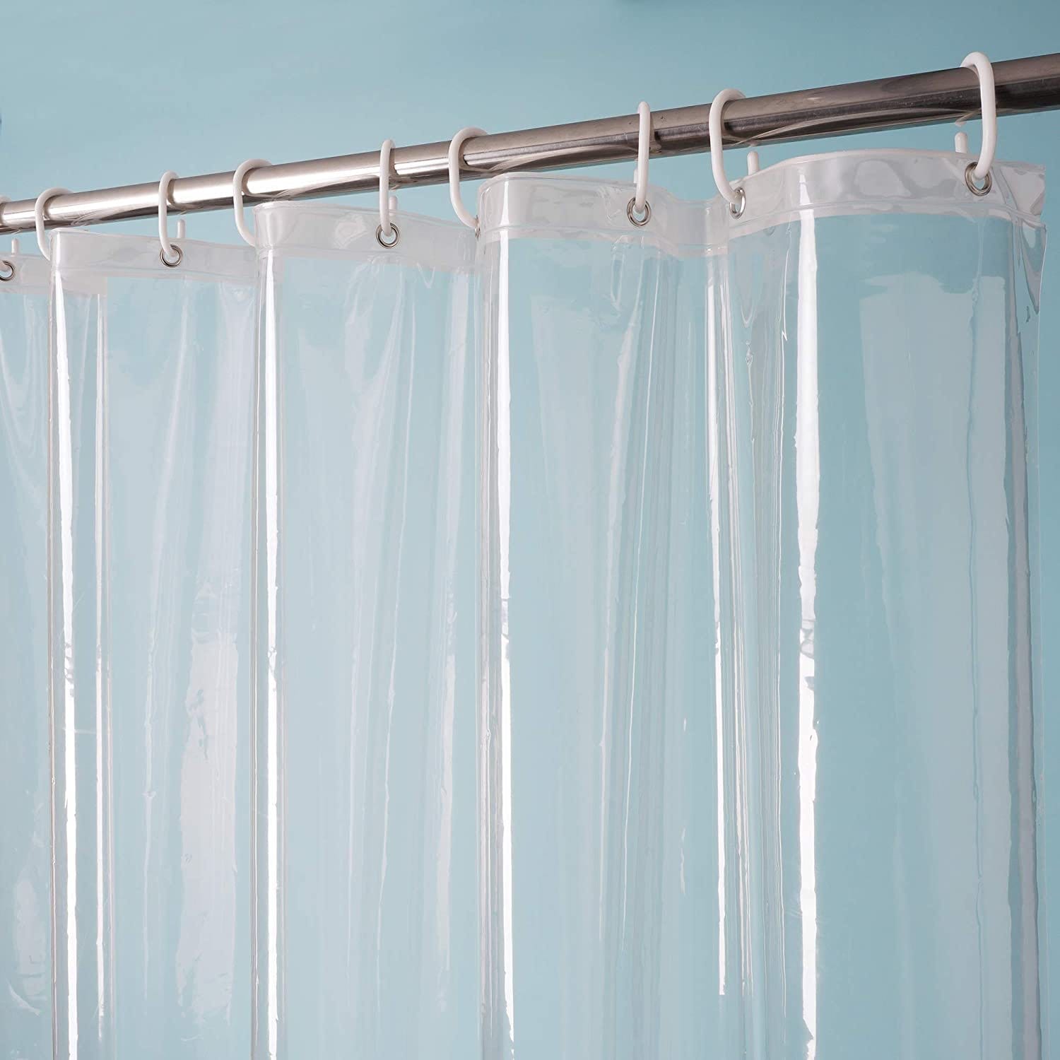 EurCross 9G Clear Shower Curtain Liner With Magnets